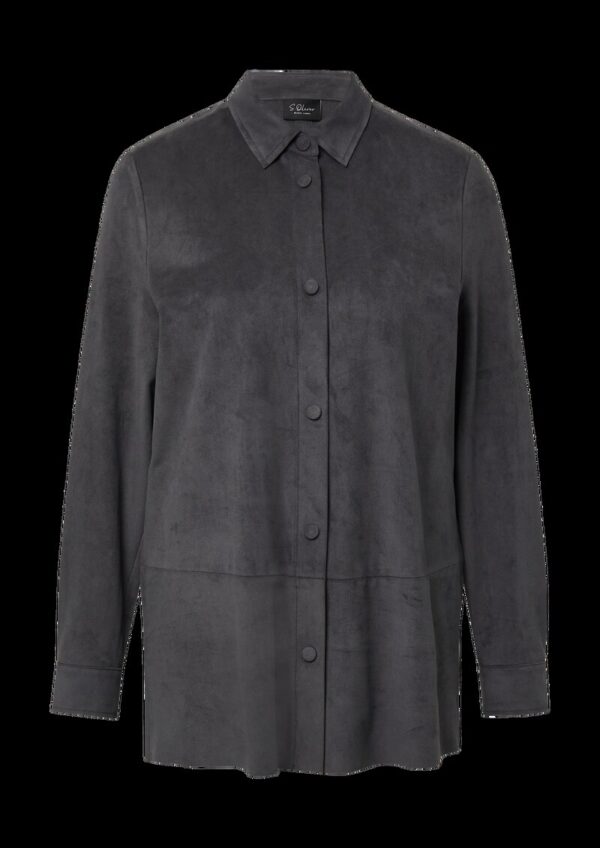 Longbluse in Veloursleder-Optik