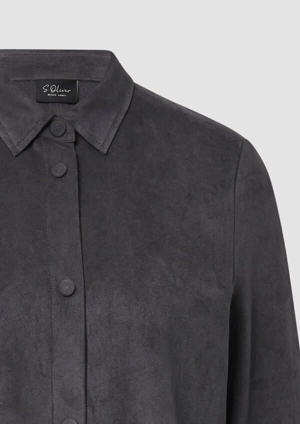 Longbluse in Veloursleder-Optik