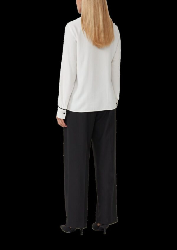 Fließende Viskose-Bluse mit Kontrast-Details