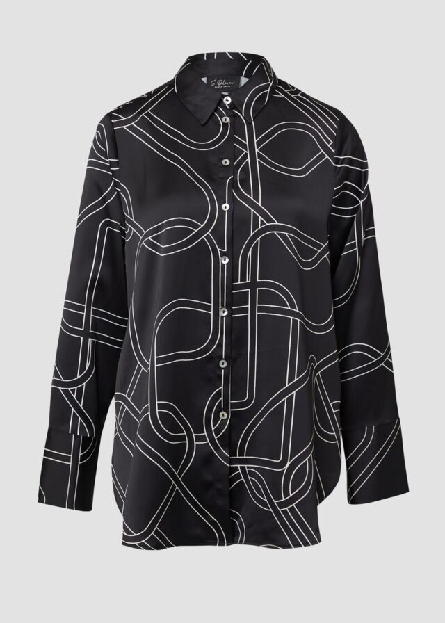 Gemusterte Longbluse aus Satin