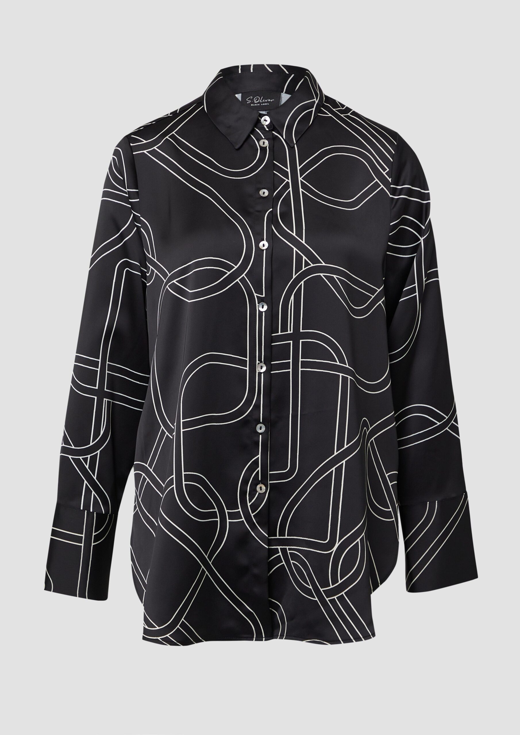 Gemusterte Longbluse aus Satin