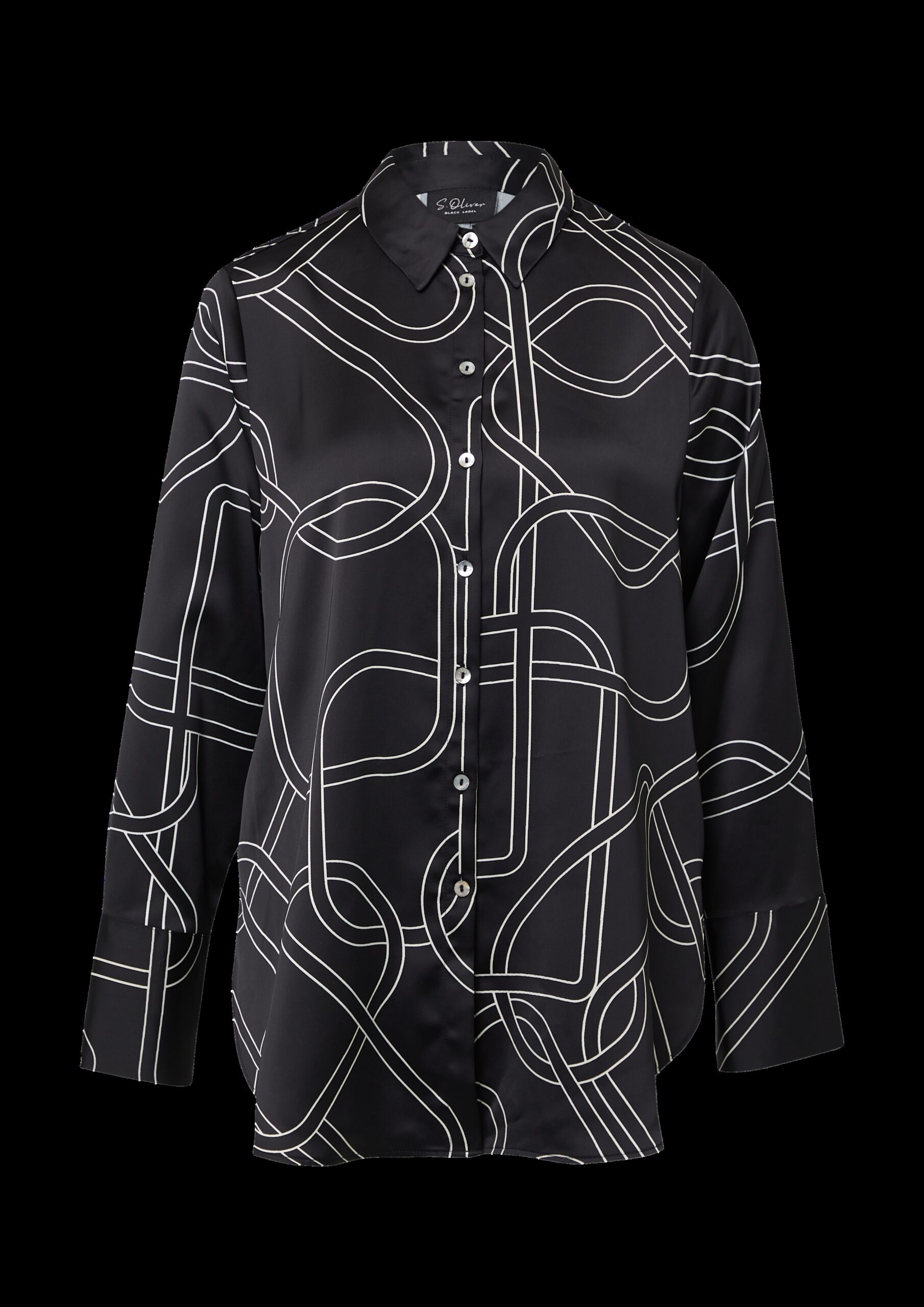 Gemusterte Longbluse aus Satin