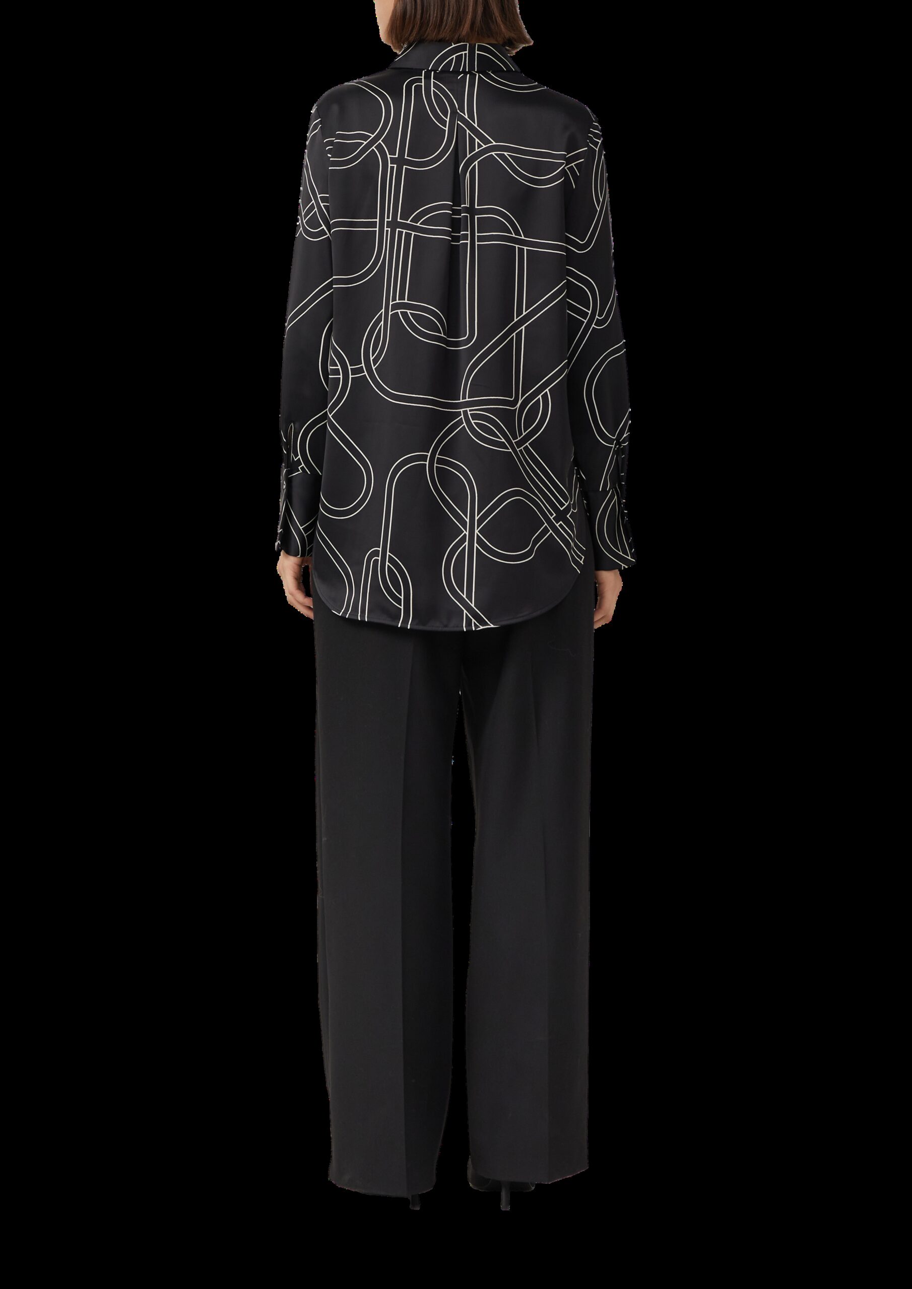 Gemusterte Longbluse aus Satin