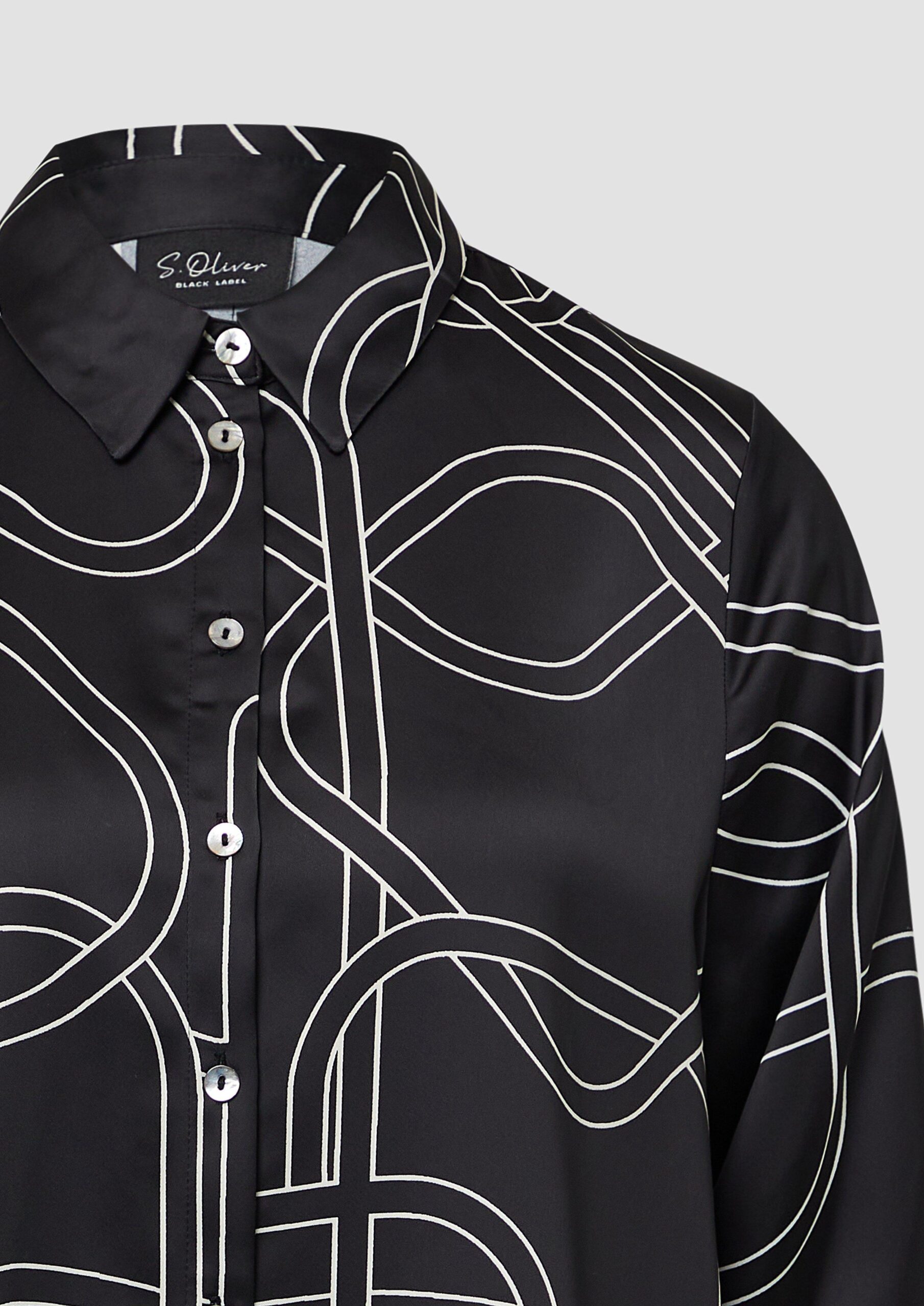 Gemusterte Longbluse aus Satin