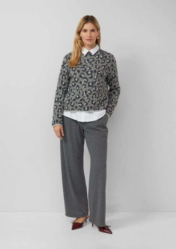 Nadelstreifen-Hose aus elastischem Interlockjersey mit extraweitem Bein