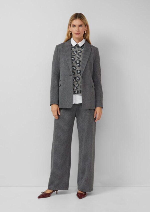 Nadelstreifen-Hose aus elastischem Interlockjersey mit extraweitem Bein