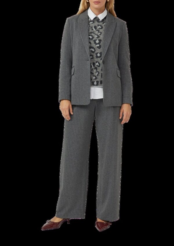 Nadelstreifen-Hose aus elastischem Interlockjersey mit extraweitem Bein