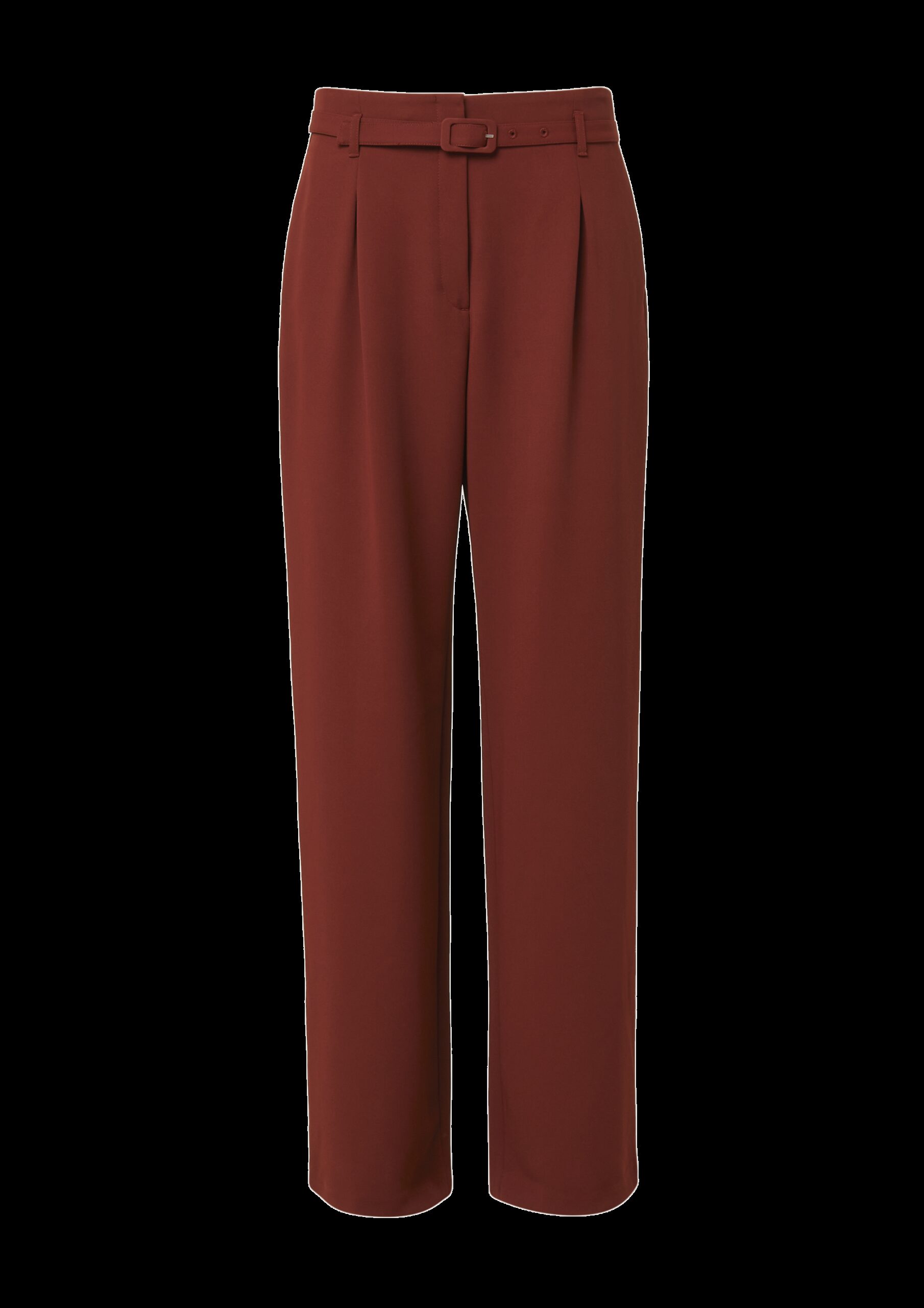 Twill-Hose mit Gürtel und High Rise