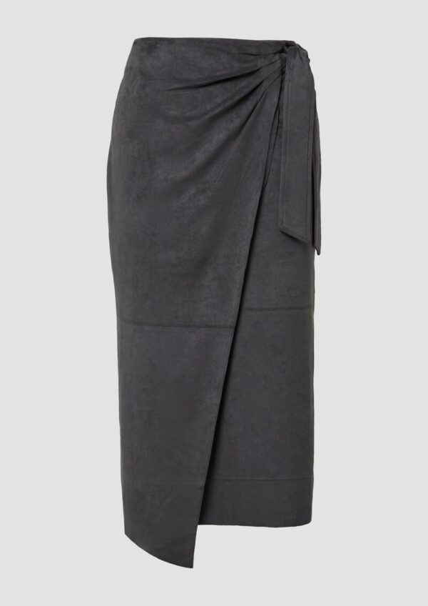 Midirock in Wickel- und Veloursleder-Optik