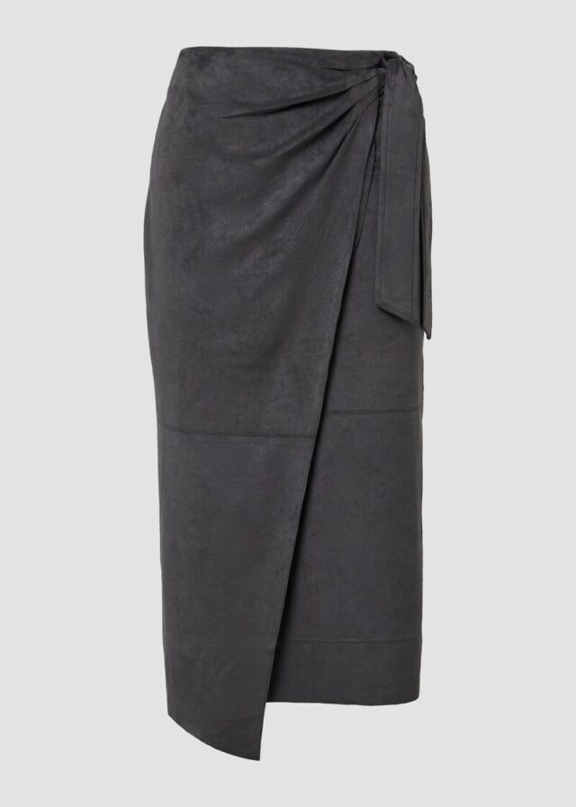 Midirock in Wickel- und Veloursleder-Optik