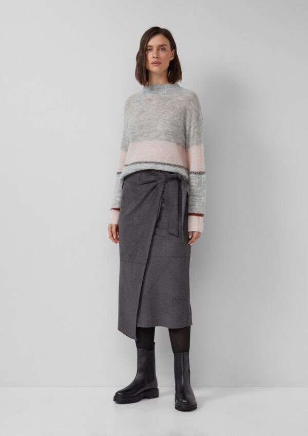 Midirock in Wickel- und Veloursleder-Optik