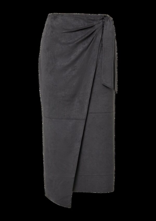 Midirock in Wickel- und Veloursleder-Optik