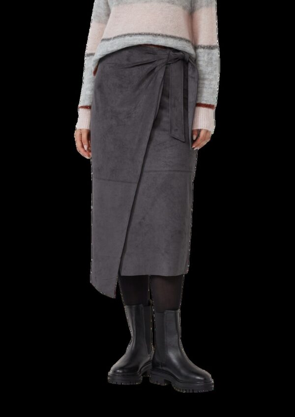 Midirock in Wickel- und Veloursleder-Optik