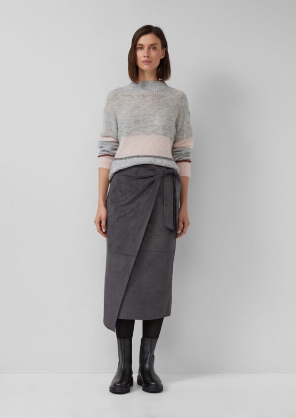 Midirock in Wickel- und Veloursleder-Optik