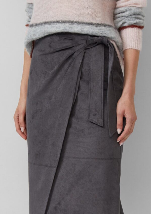 Midirock in Wickel- und Veloursleder-Optik