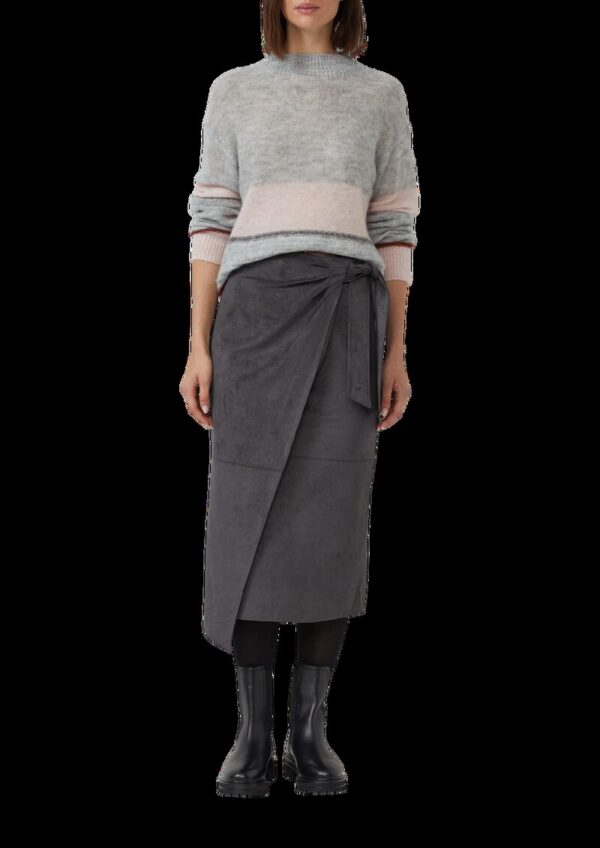 Midirock in Wickel- und Veloursleder-Optik