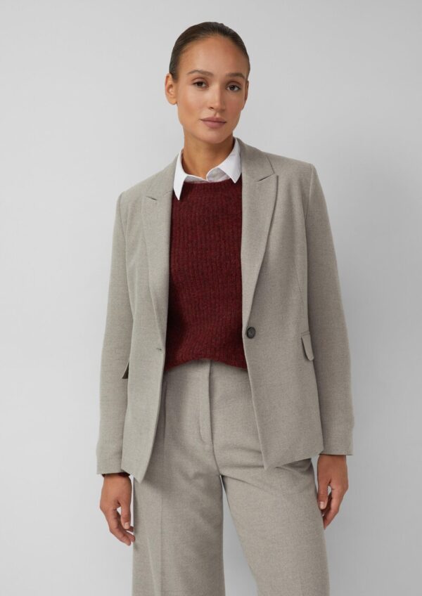 Taillierter Flanell-Blazer in melierter Optik