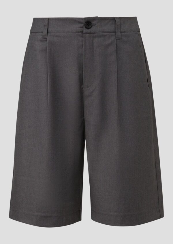 Melierte Bermuda mit Bundfalte