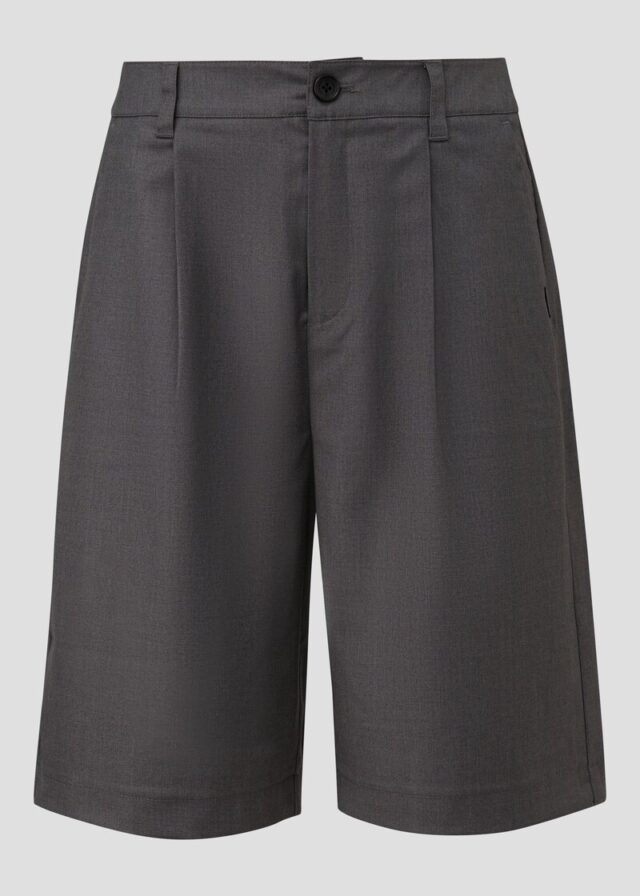 Melierte Bermuda mit Bundfalte