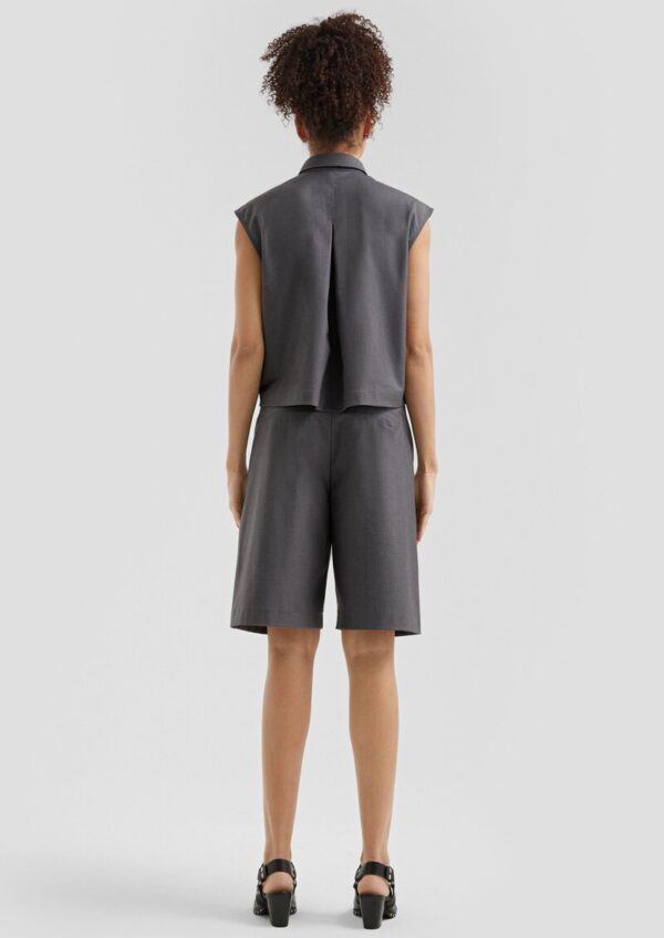 Melierte Bermuda mit Bundfalte