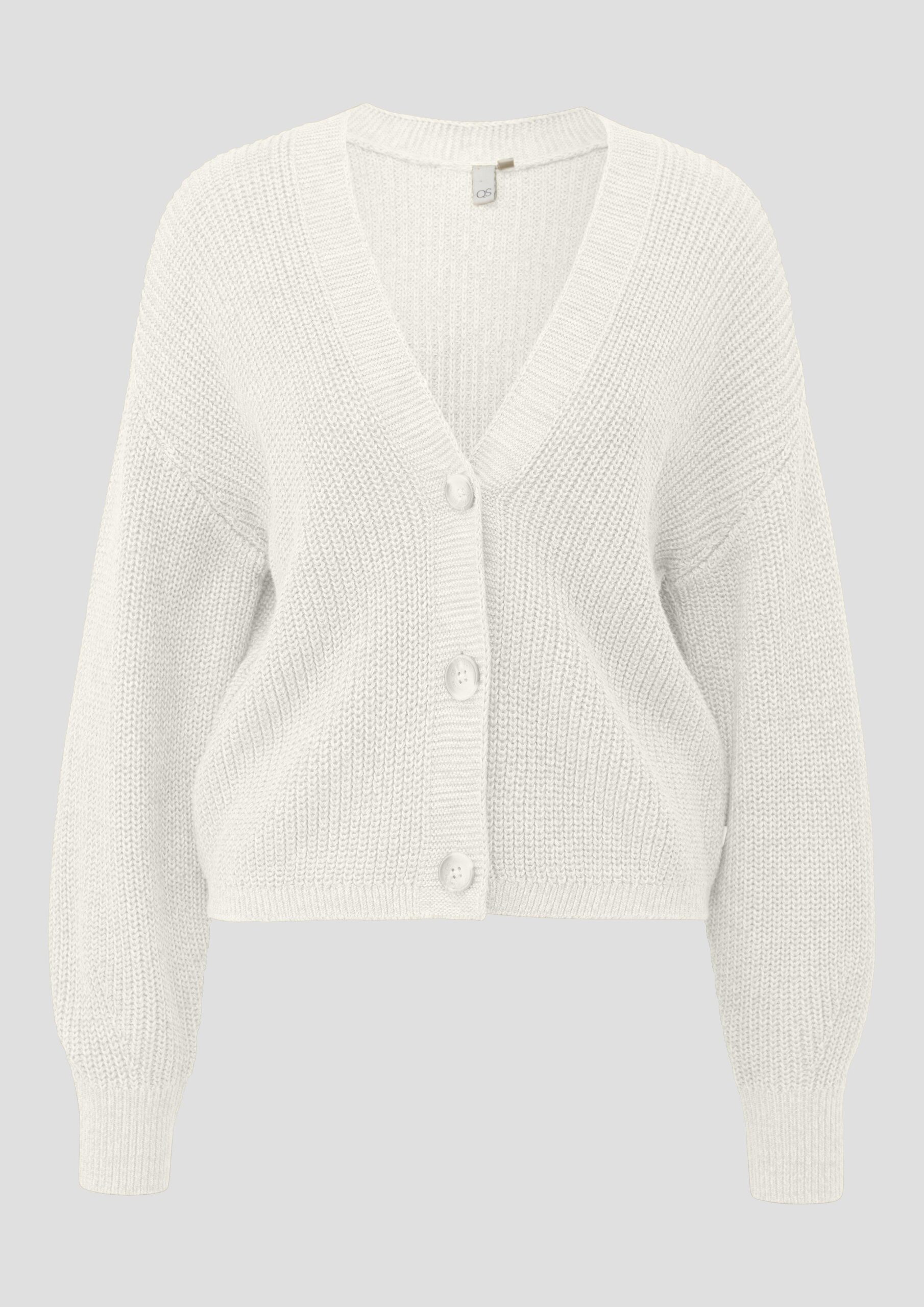 Melierte Strickjacke aus Baumwollmix