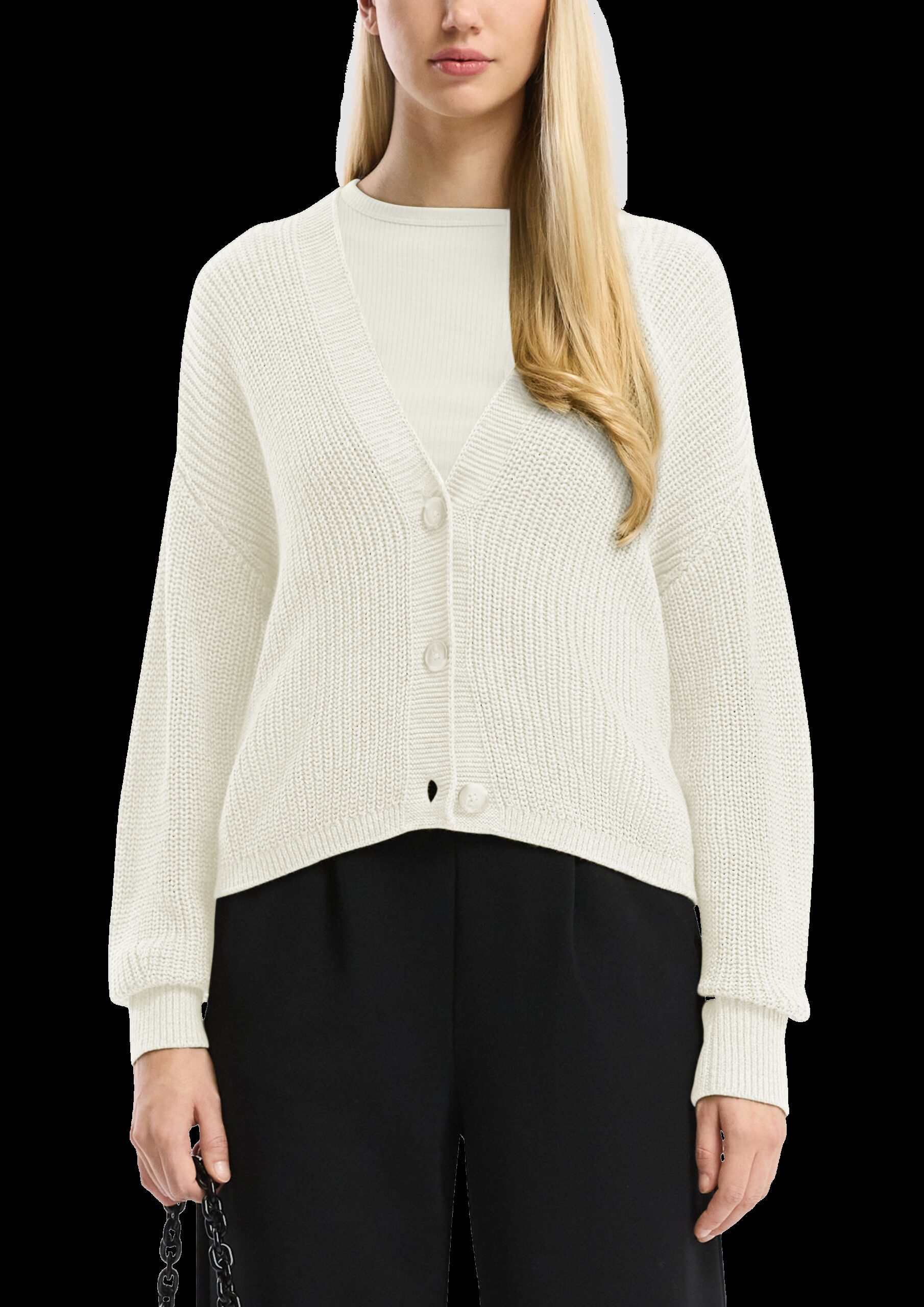 Melierte Strickjacke aus Baumwollmix