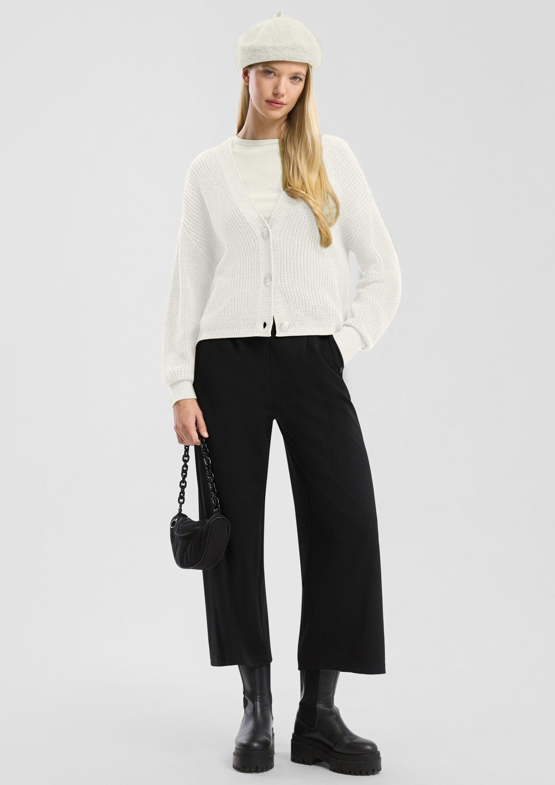 Melierte Strickjacke aus Baumwollmix