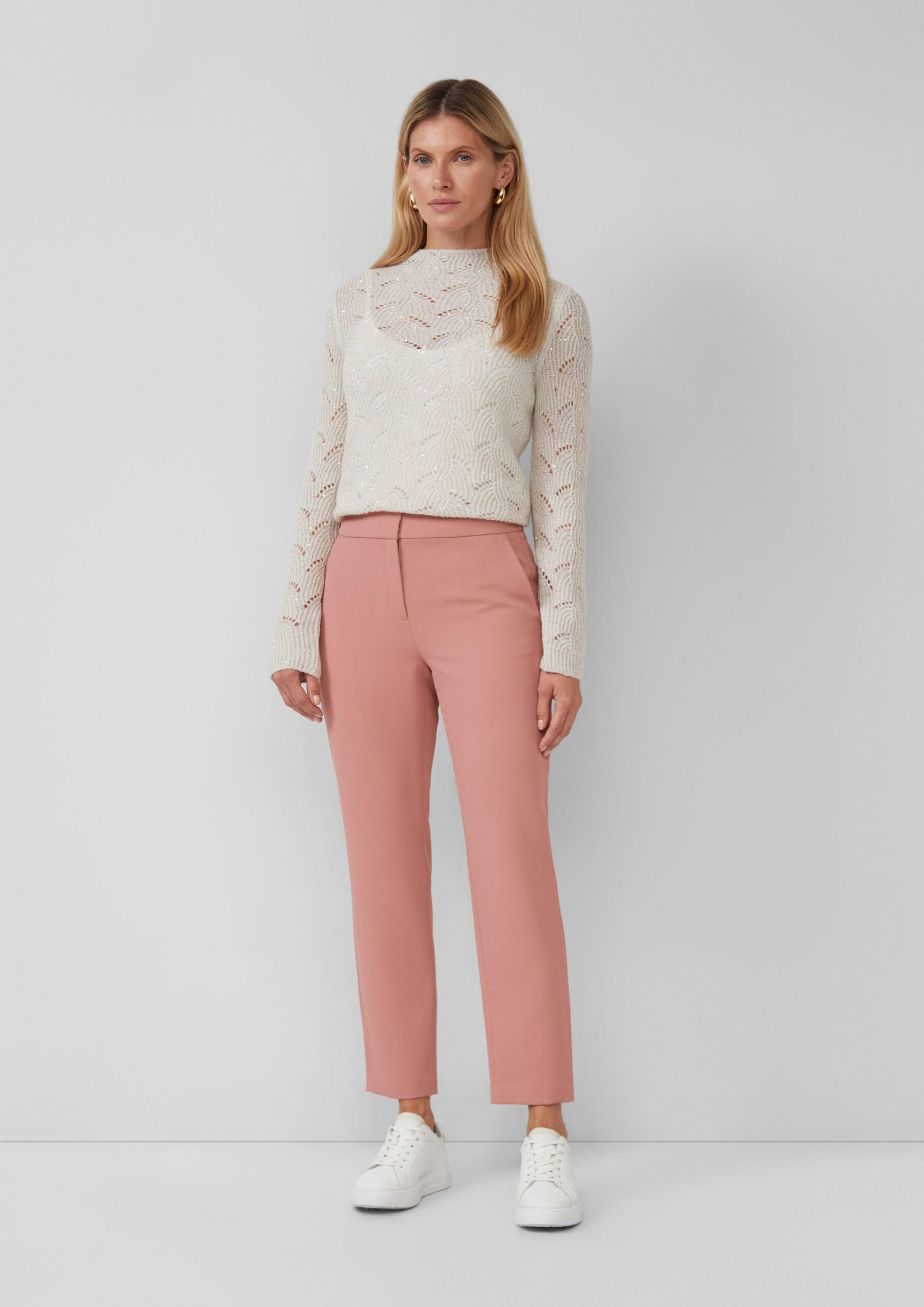 Twill-Hose im Slim Fit mit elastischem Einsatz