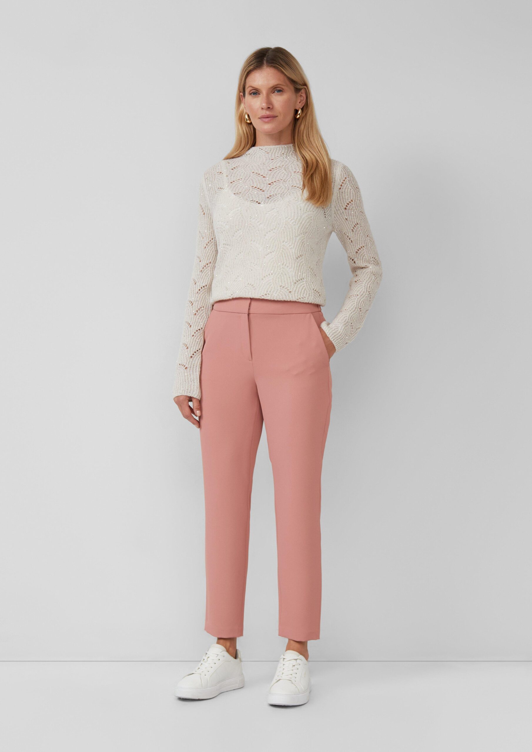 Twill-Hose im Slim Fit mit elastischem Einsatz