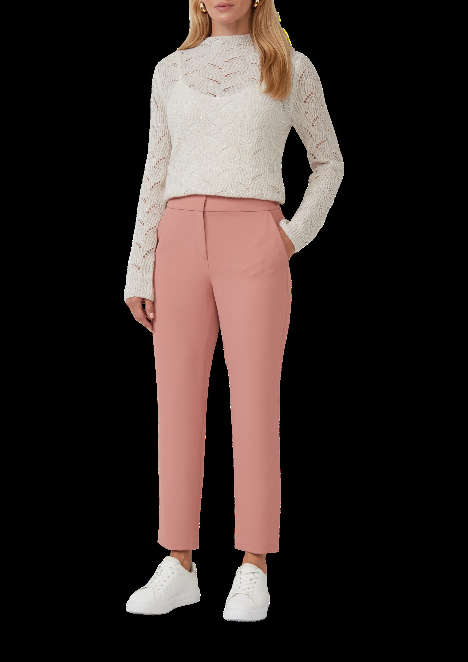 Twill-Hose im Slim Fit mit elastischem Einsatz