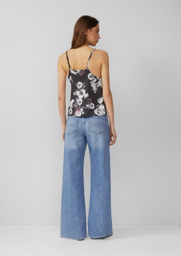 Top mit All-over-Print und Spitze am Ausschnitt