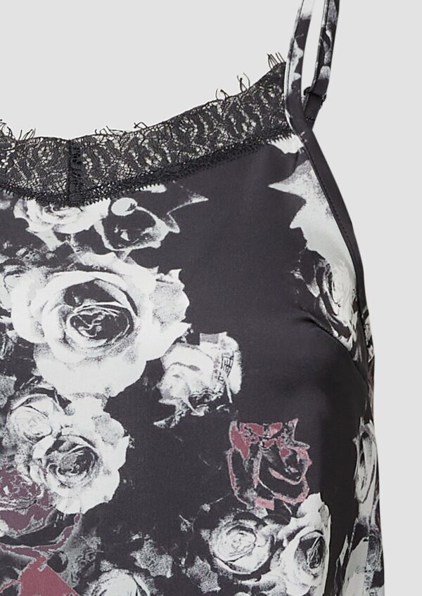 Top mit All-over-Print und Spitze am Ausschnitt