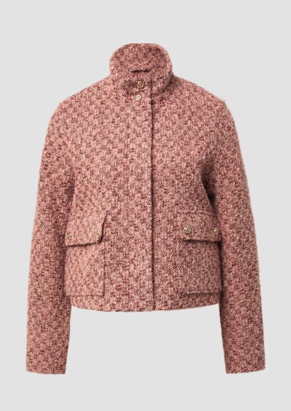 Gefütterte Bouclé-Jacke mit verdecktem Reißverschluss