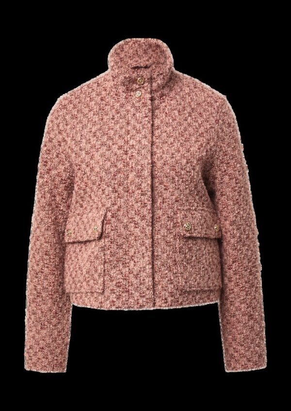 Gefütterte Bouclé-Jacke mit verdecktem Reißverschluss