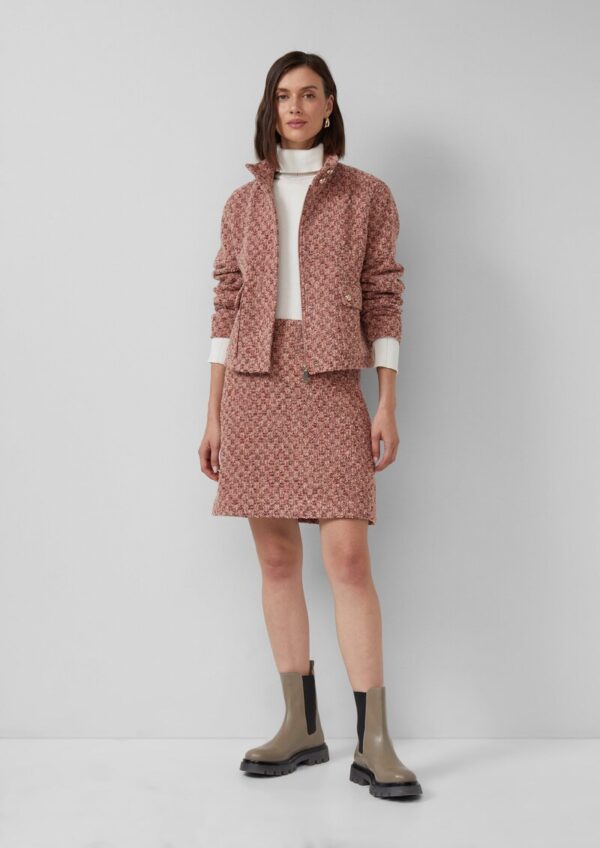 Gefütterte Bouclé-Jacke mit verdecktem Reißverschluss