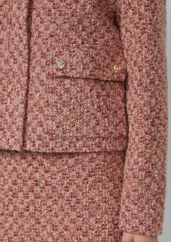 Gefütterte Bouclé-Jacke mit verdecktem Reißverschluss