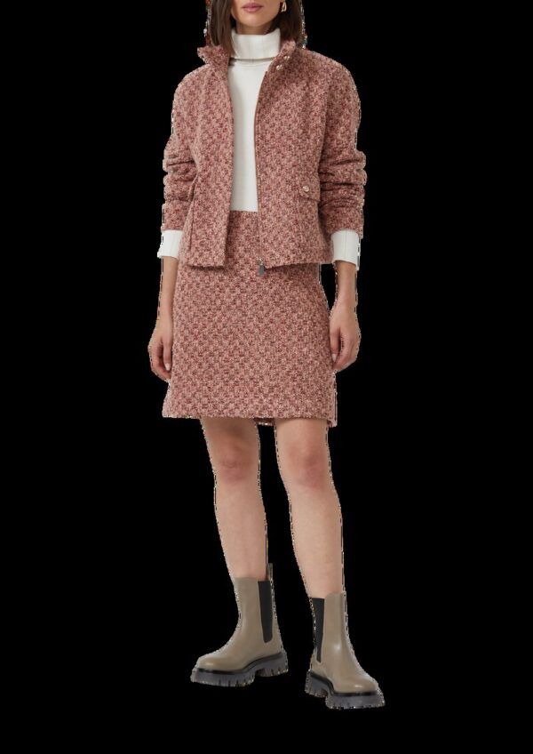 Gefütterte Bouclé-Jacke mit verdecktem Reißverschluss