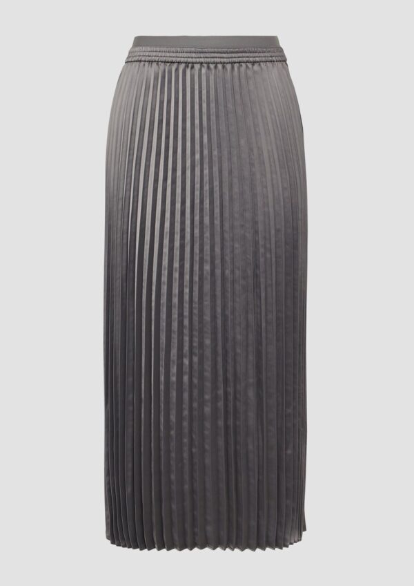 Langer Plissee-Rock aus Satin mit Elastikbund