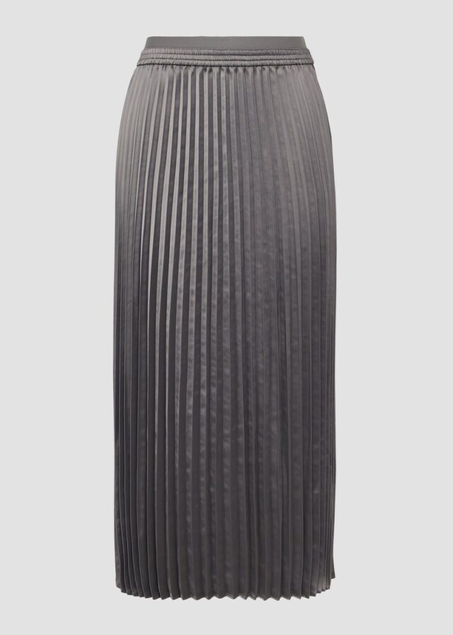 Langer Plissee-Rock aus Satin mit Elastikbund