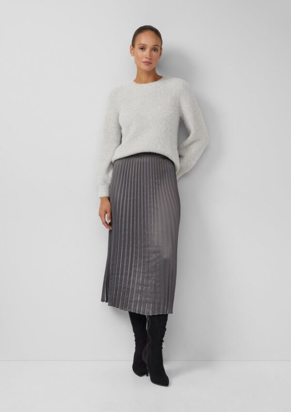 Langer Plissee-Rock aus Satin mit Elastikbund