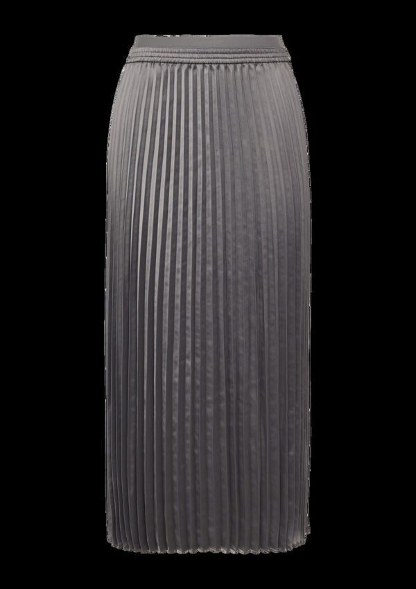Langer Plissee-Rock aus Satin mit Elastikbund