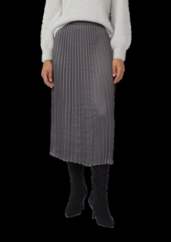 Langer Plissee-Rock aus Satin mit Elastikbund