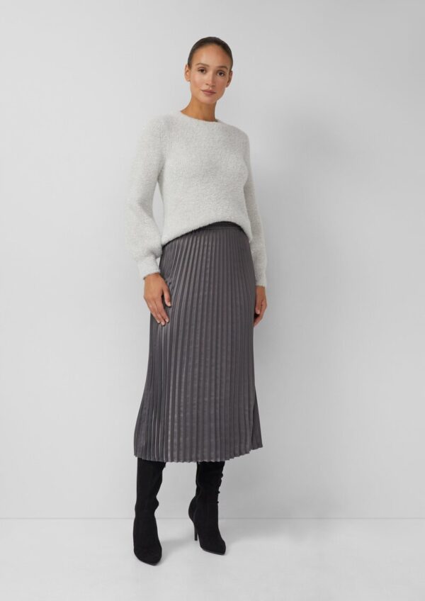 Langer Plissee-Rock aus Satin mit Elastikbund