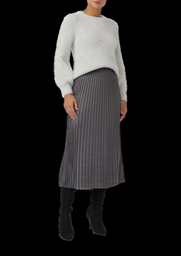 Langer Plissee-Rock aus Satin mit Elastikbund