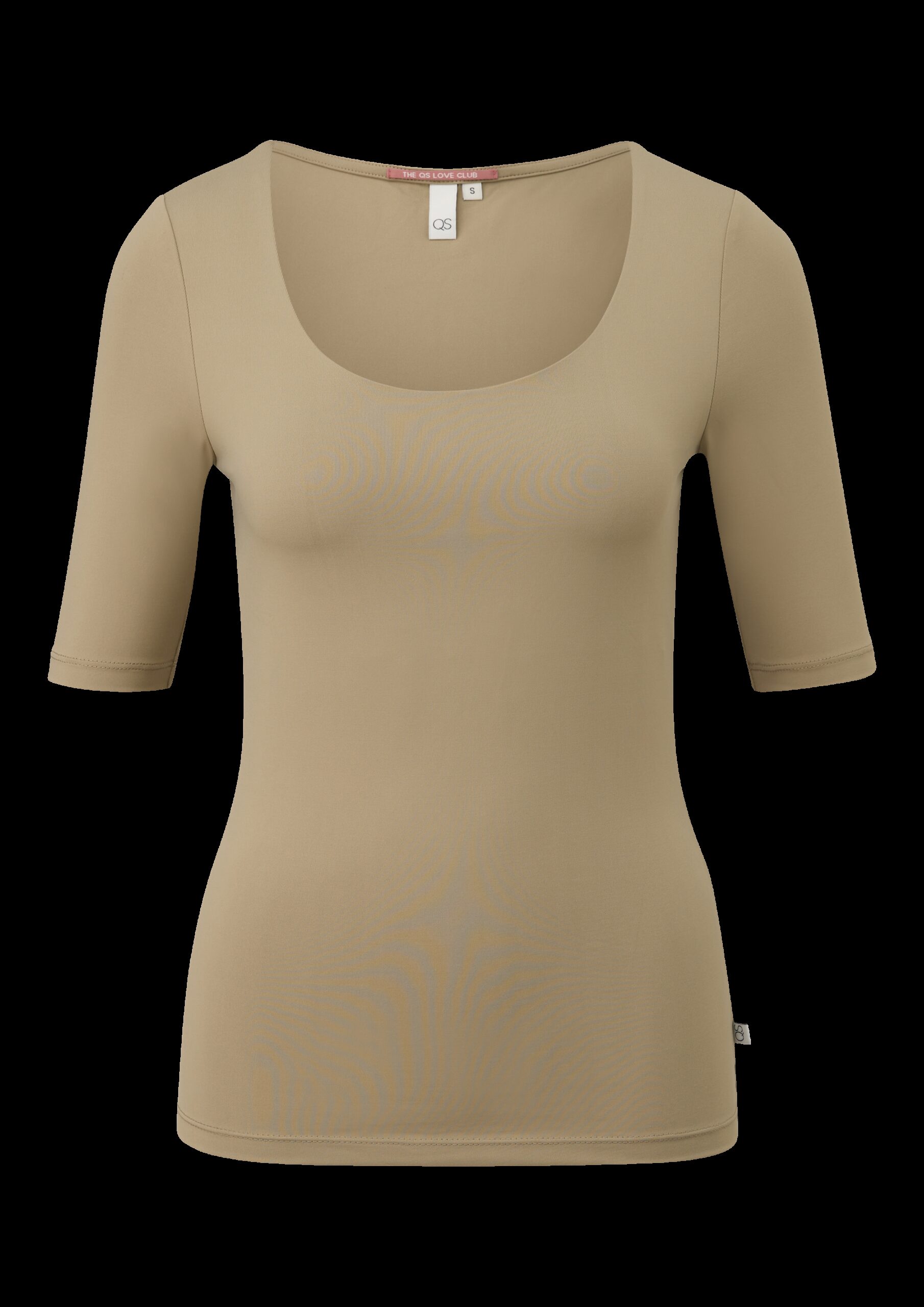 Schmal geschnittenes T-Shirt mit großem Ausschnitt