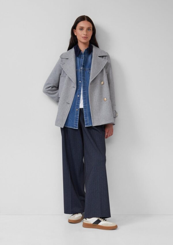 Denim-Overshirt mit Cord-Details