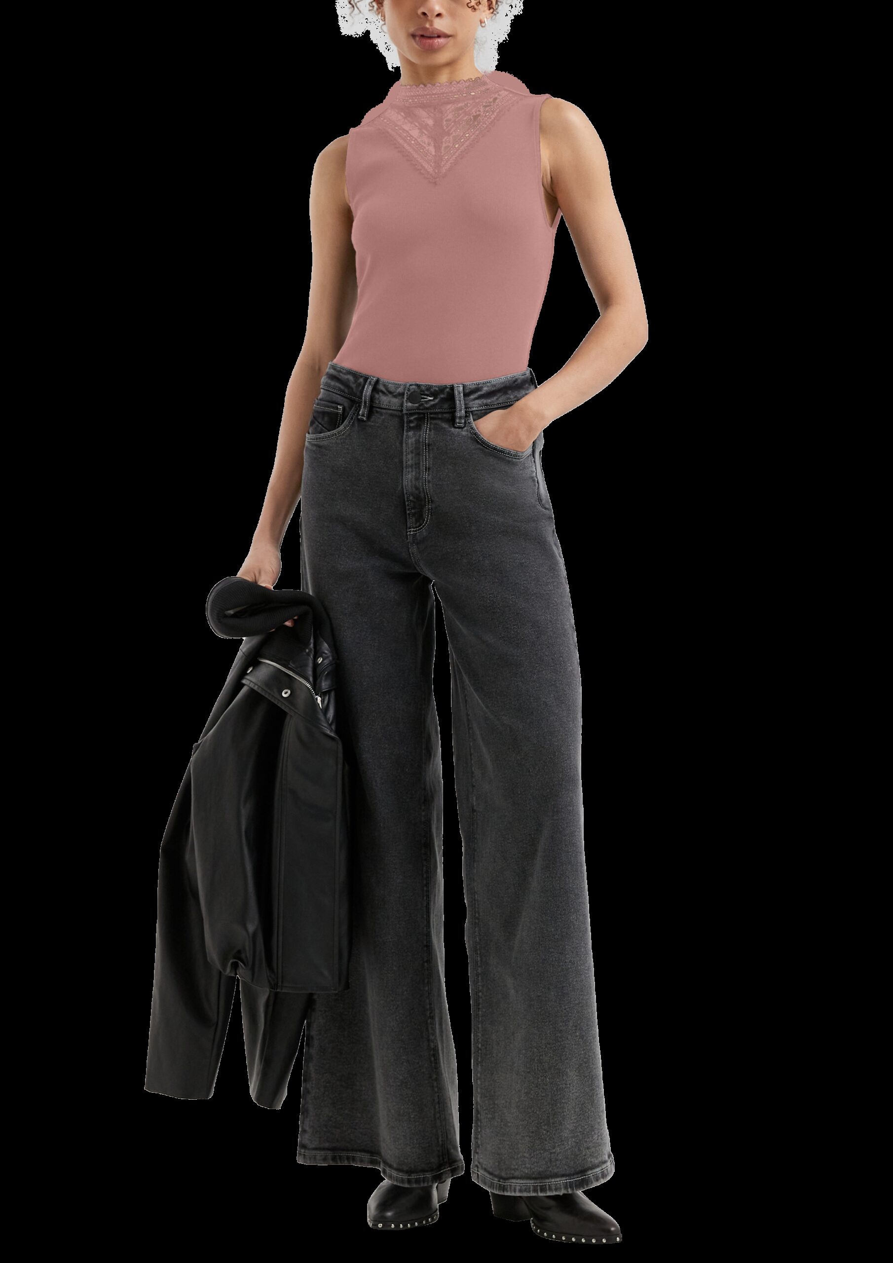 Ripptop mit Spitzeneinsatz