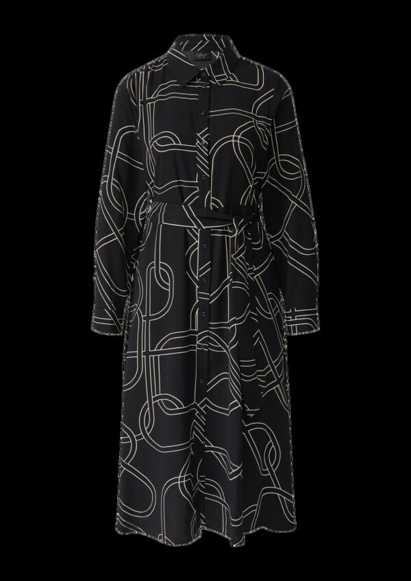 Hemdblusenkleid mit Eingrifftaschen und Bindegürtel