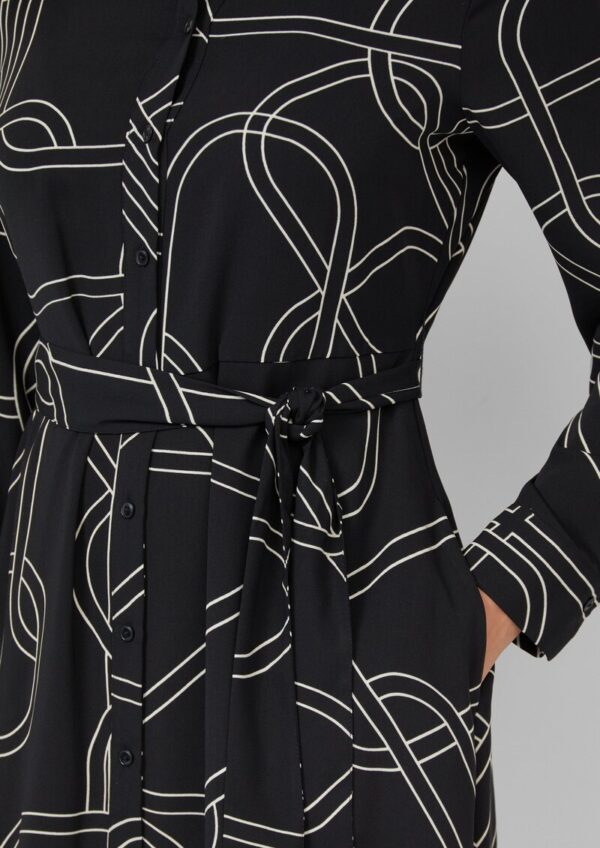 Hemdblusenkleid mit Eingrifftaschen und Bindegürtel