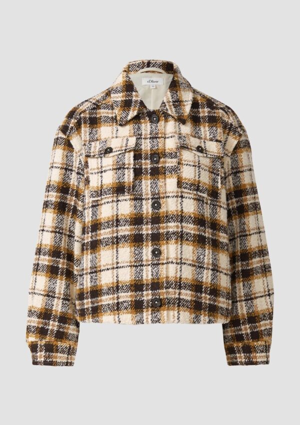 Verkürzte Karo-Jacke aus Bouclé